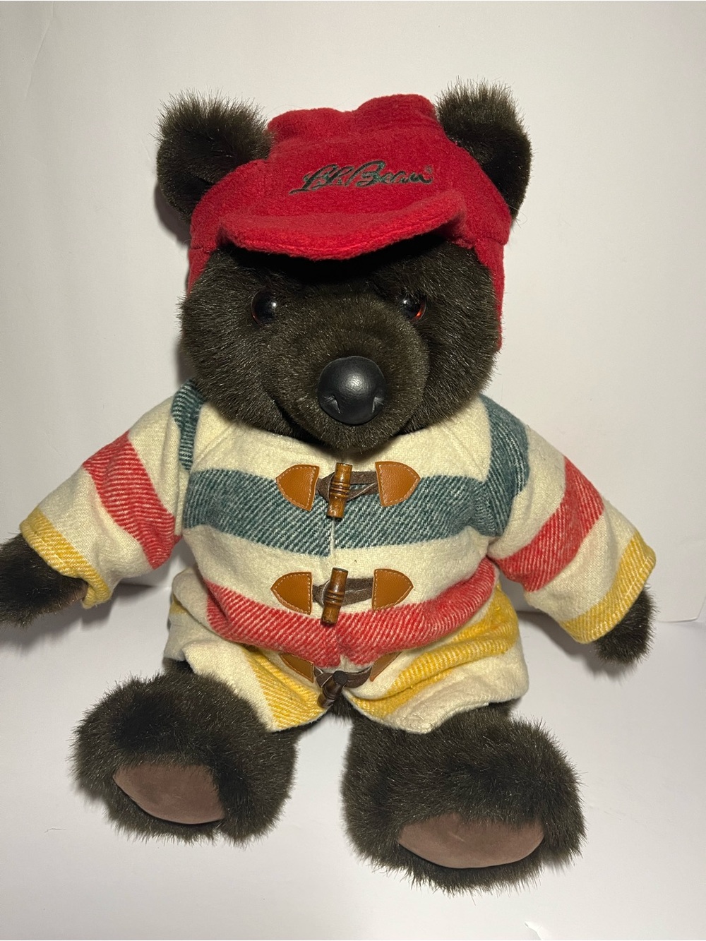 LL Bean Bear Striped Hudson Bay Trapper Jacket Coat Teddy Plush Jointed Douglas